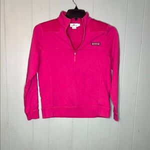 Vineyard Vines Pink Zippered Polo Sweatshirt